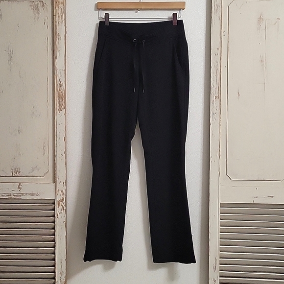 Athleta Midtown mid- rise trouser wide leg black athletic pants women's size 0 - Picture 2 of 15